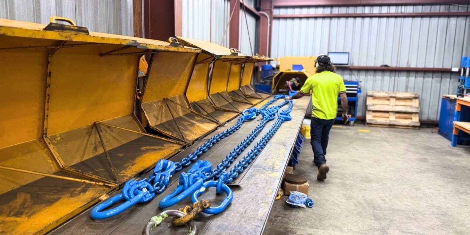 SLE 55-tonne horizontal test bed set up in the Mount Kuring-gai workshop