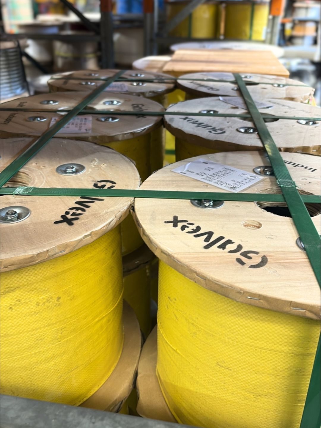 SLE wire rope and rigging stock on racking at the Mount Kuring-gai warehouse